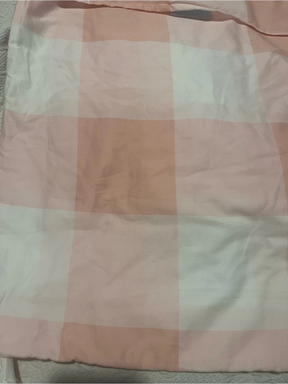 Pink and Cream Checkered Quilted pillow shams 19x25 (2) Home Bedding