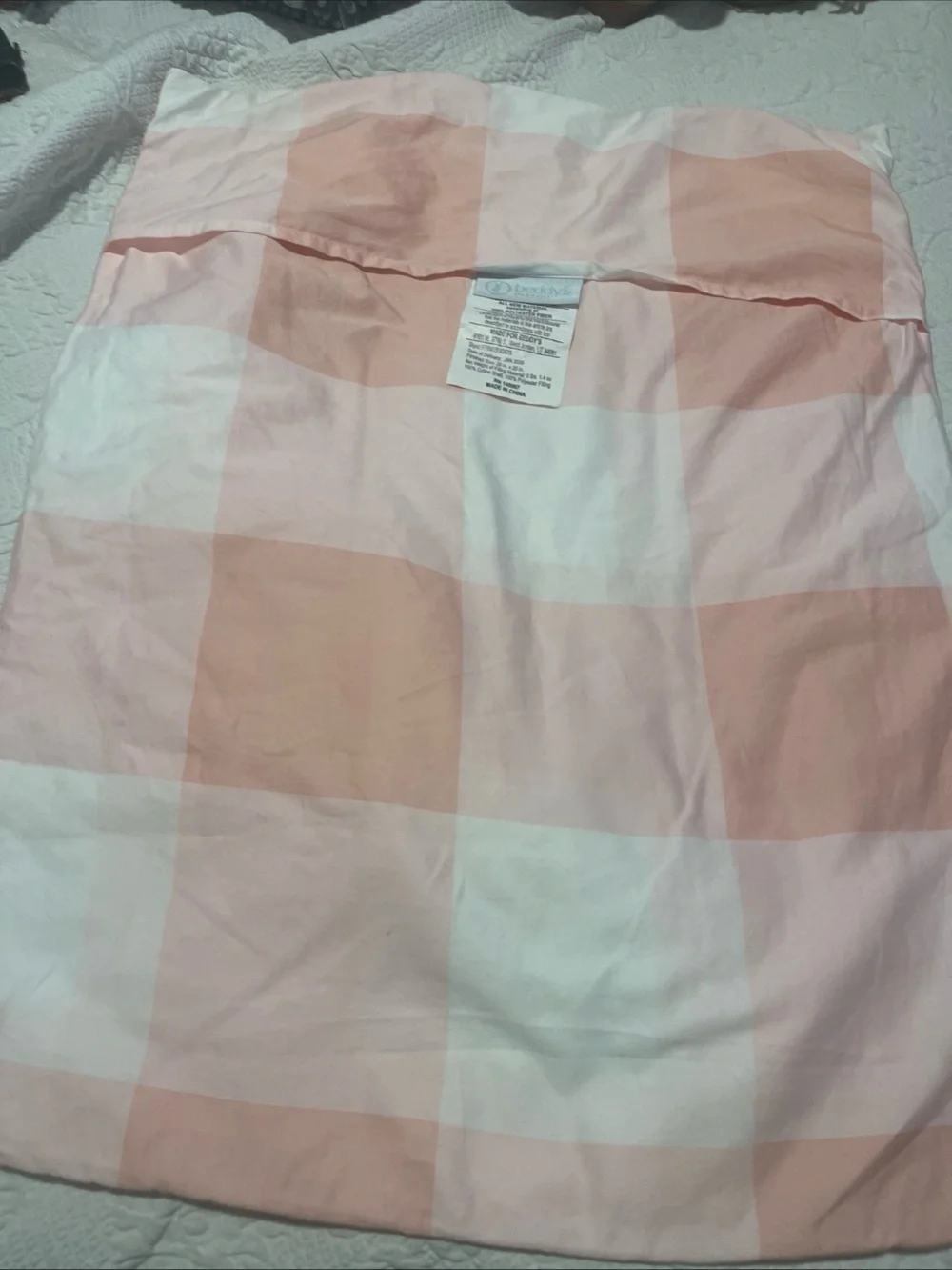 Pink and Cream Checkered Quilted pillow shams 19x25 (2) Home Bedding
