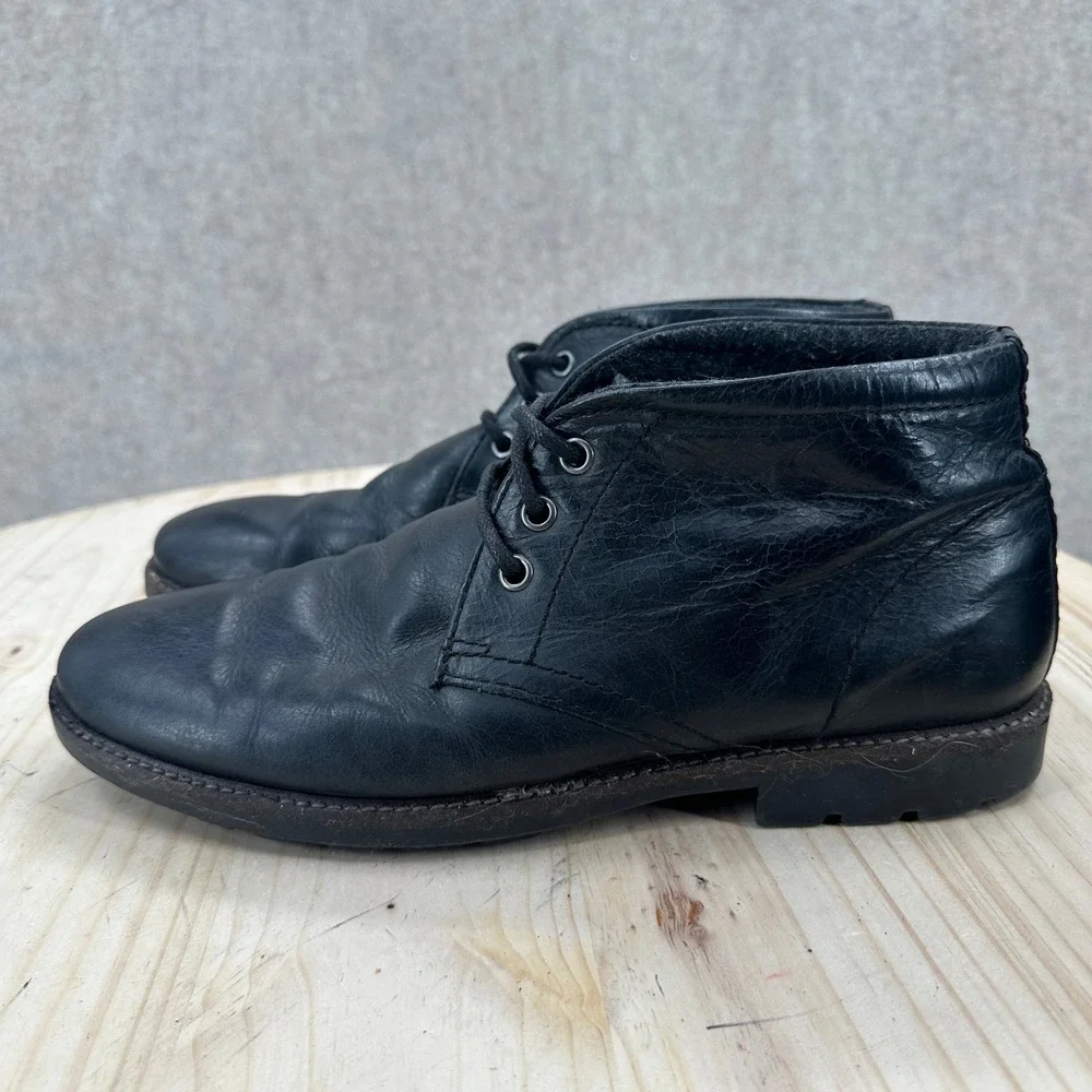 Leather Chukka Boots Mens Black Leather Lace Up Ankle Lug Sole