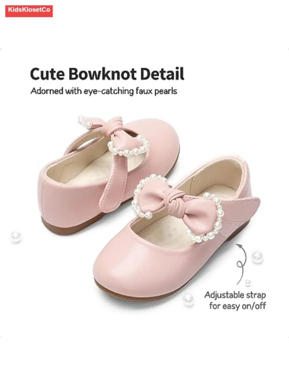 Girls Mary Jane Flats with Bowknot Dress Shoes