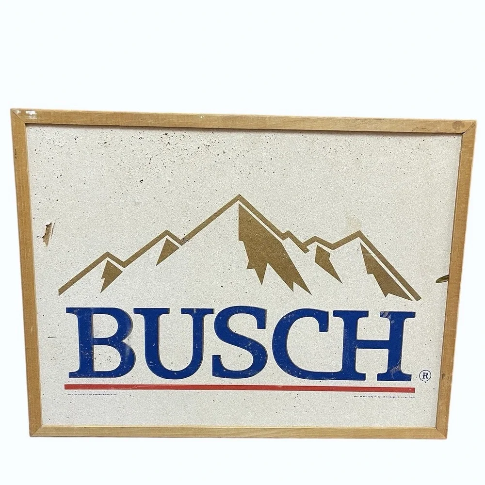 Vintage BUSCH‎ Beer Official Promo Cork Board Bulletin Bar Man Cave Office 24X16