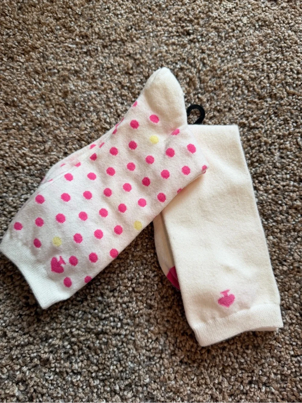 KATE SPADE Pink & Cream Polka Dot & Solid Sock Set