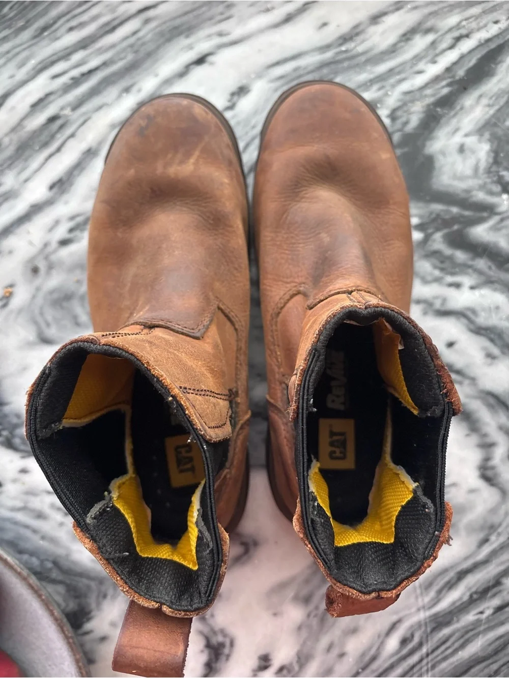 Caterpillar Brown Leather Chelsea Steel Toed Work/Hiking Boot