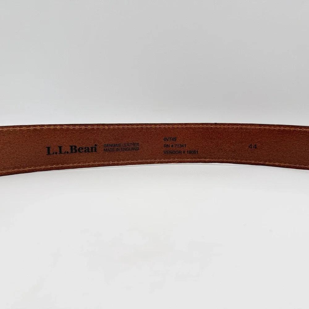 Vintage LL Bean belt genuine leather made in england mens 44 brown brass