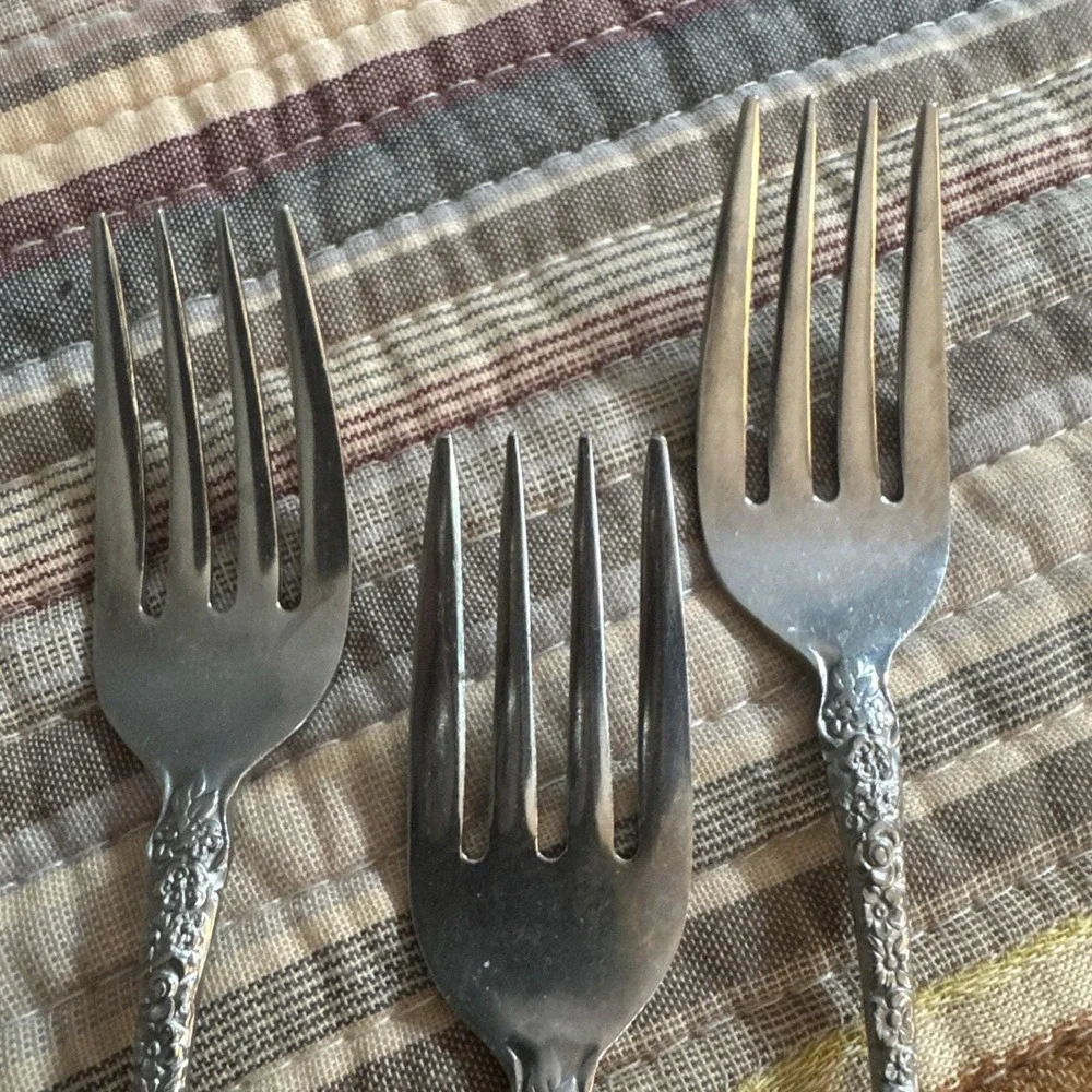 Vtg Stanley Roberts Japanese Stainless Steel Floral Flatware