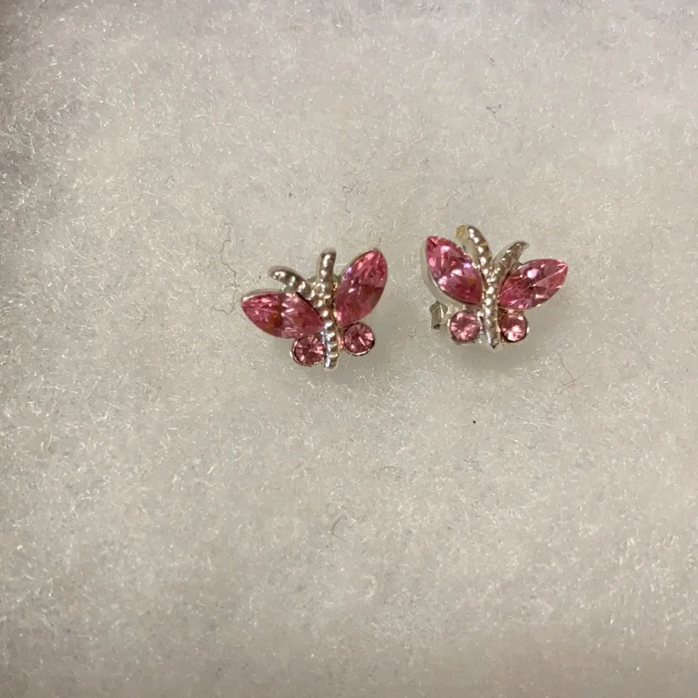 🎉Price Drop! Pink Butterfly and Blue Flower Earrings
