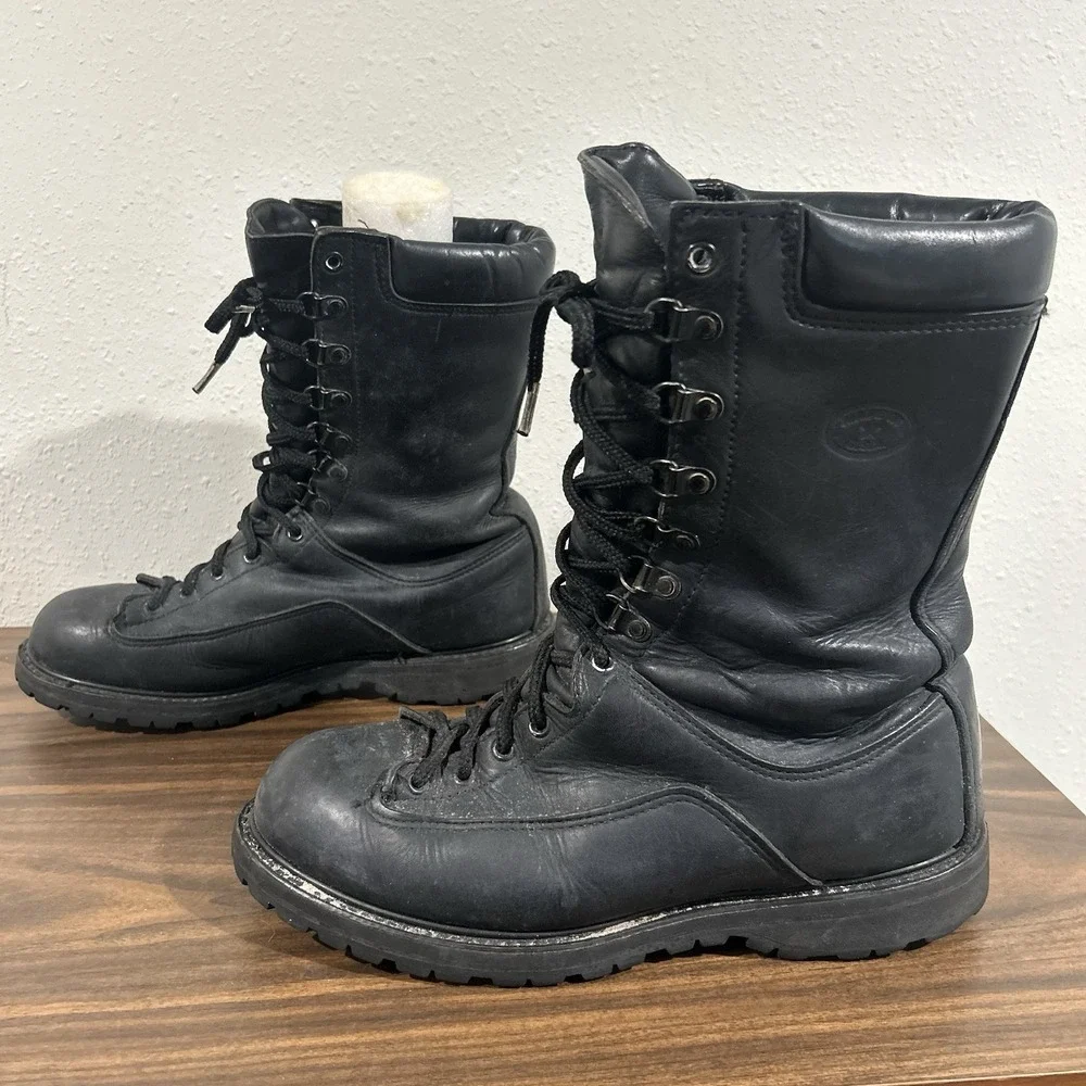 Vintage Matterhorn Leather GoreTex Combat Boots 9.5 N Black Made in USA Tactical