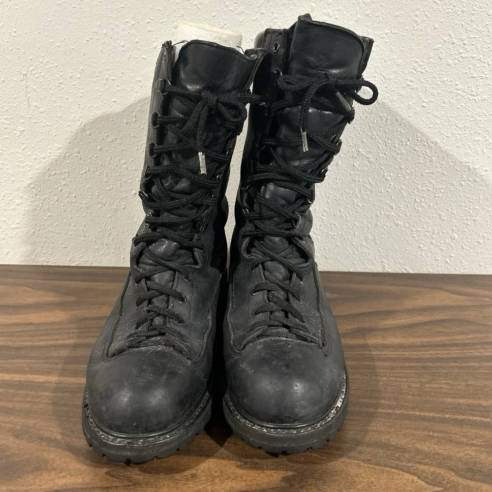 Vintage Matterhorn Leather GoreTex Combat Boots 9.5 N Black Made in USA Tactical