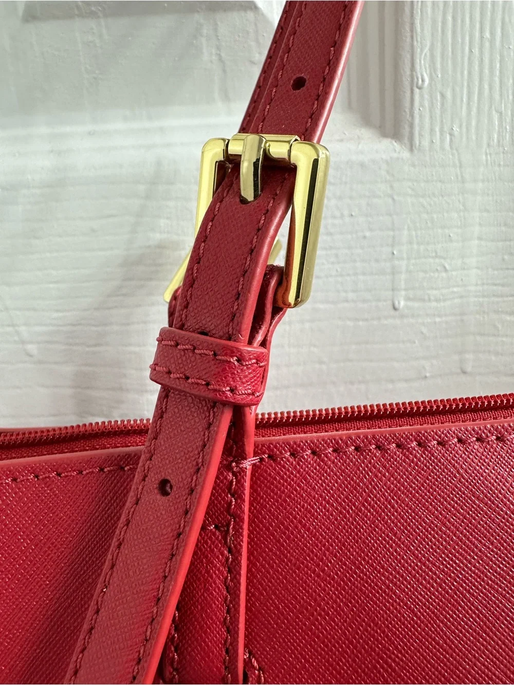 Tory Burch Cherry Red Saffiano Leather Tote