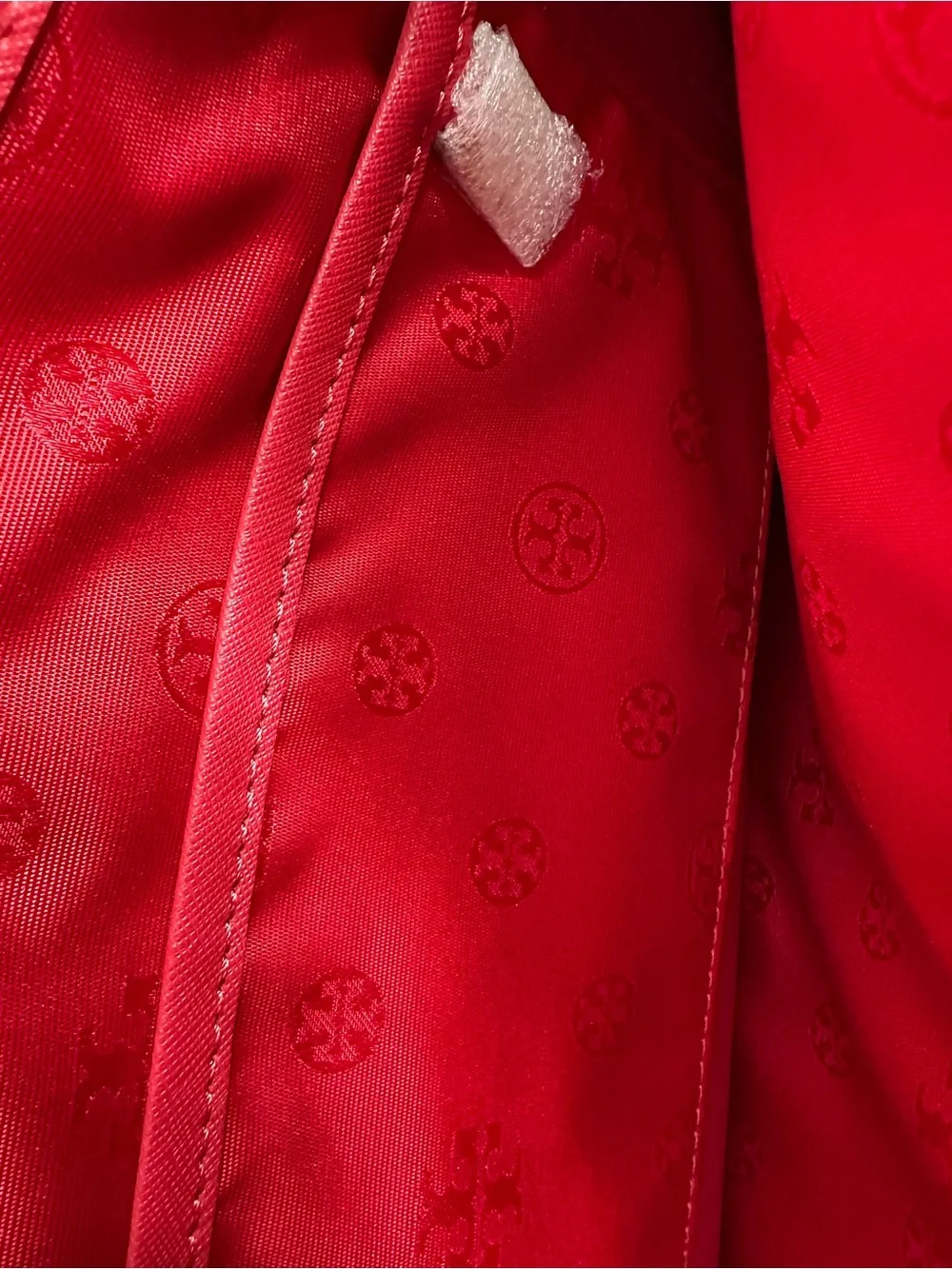 Tory Burch Cherry Red Saffiano Leather Tote