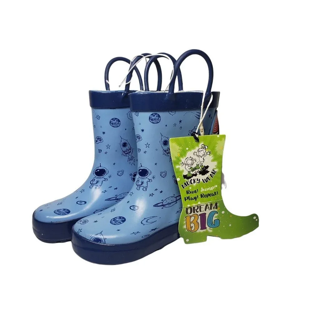 NWT‎ Mucky Wear 3D Rocket Loop Rain boots Size 5T
