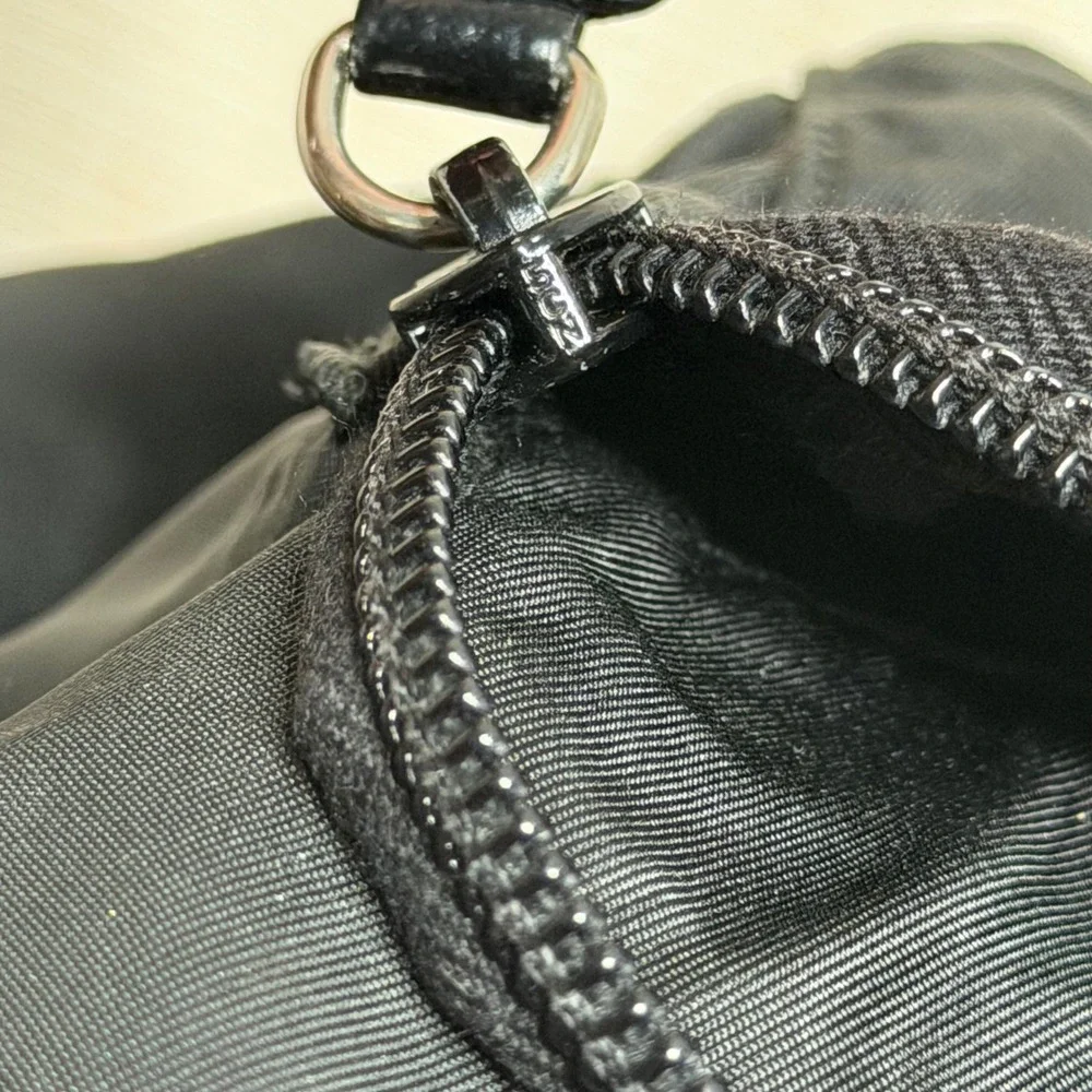 Prada Vela Mini Backpack Chinch Tessuto Nylon Leather Trim Triangle Logo Black