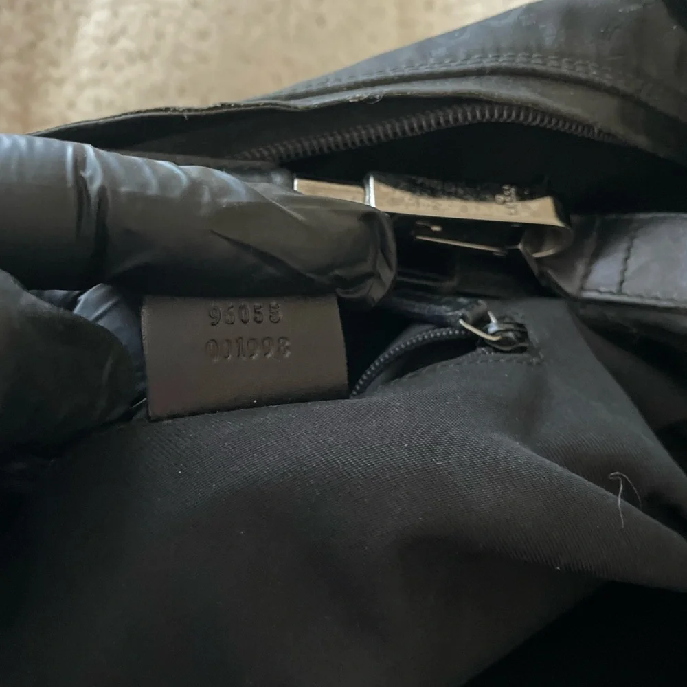 Gucci Black Monogram Hobo Bag