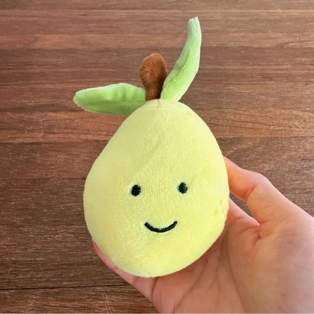 Cute Lemon Plush Keychain Kawaii Yellow Fruit Bag Charm Soft Mini Plush Toy