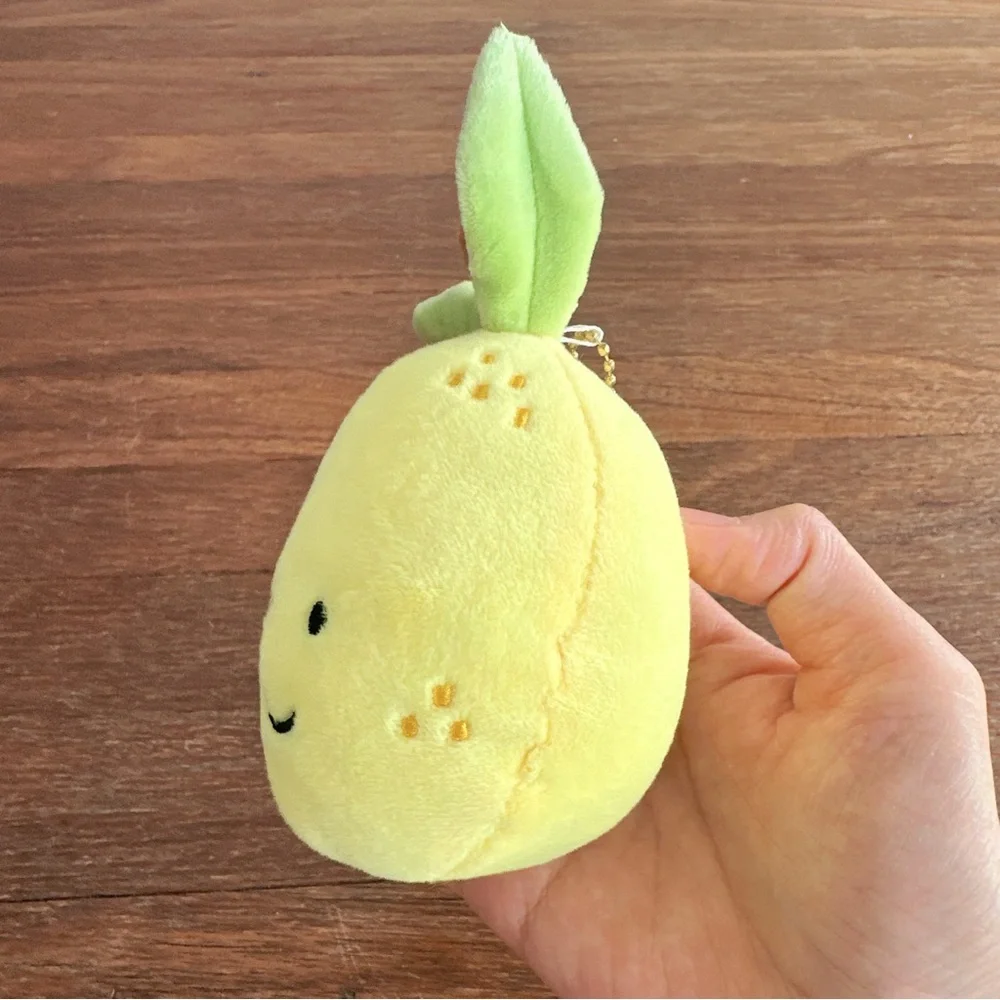 Cute Lemon Plush Keychain Kawaii Yellow Fruit Bag Charm Soft Mini Plush Toy