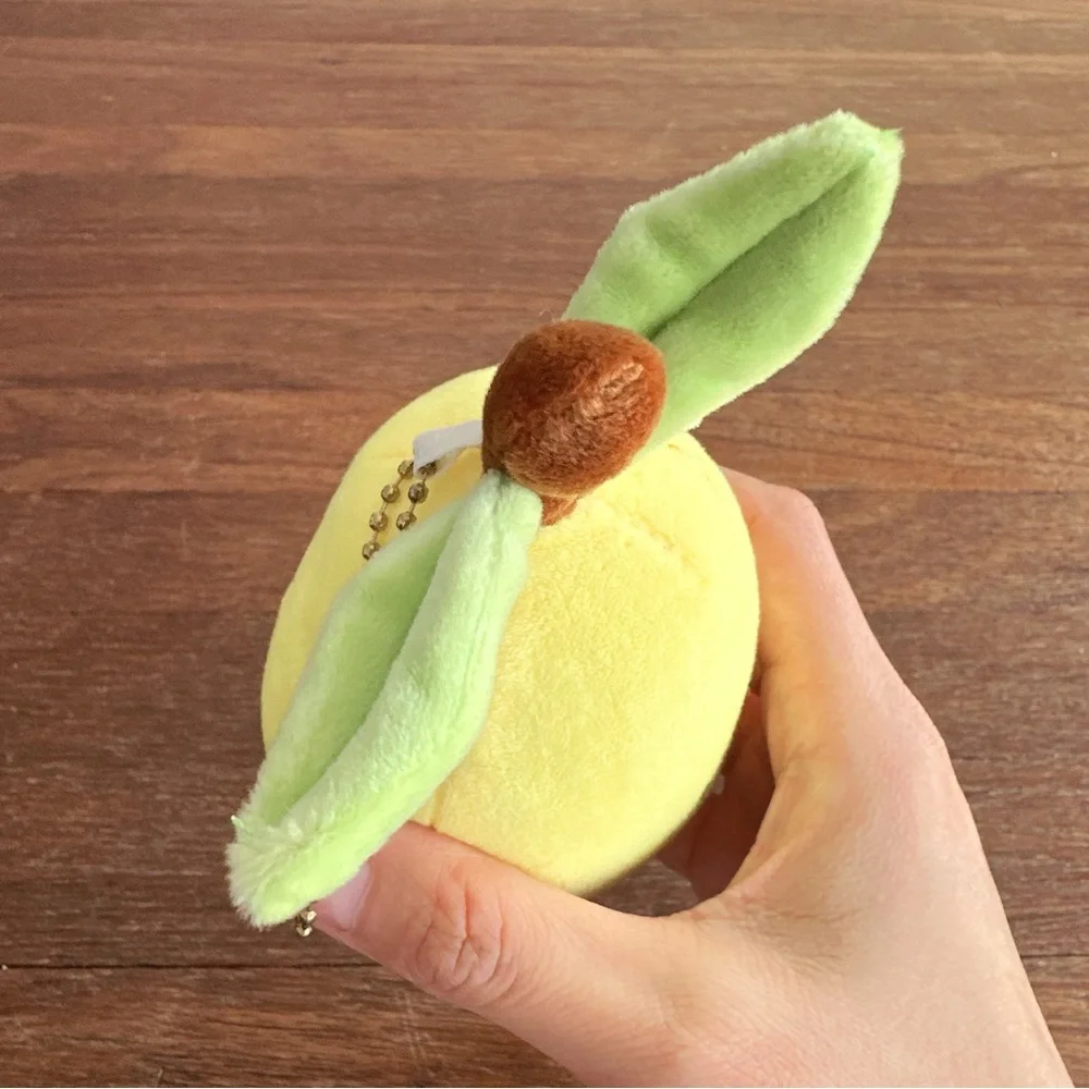 Cute Lemon Plush Keychain Kawaii Yellow Fruit Bag Charm Soft Mini Plush Toy