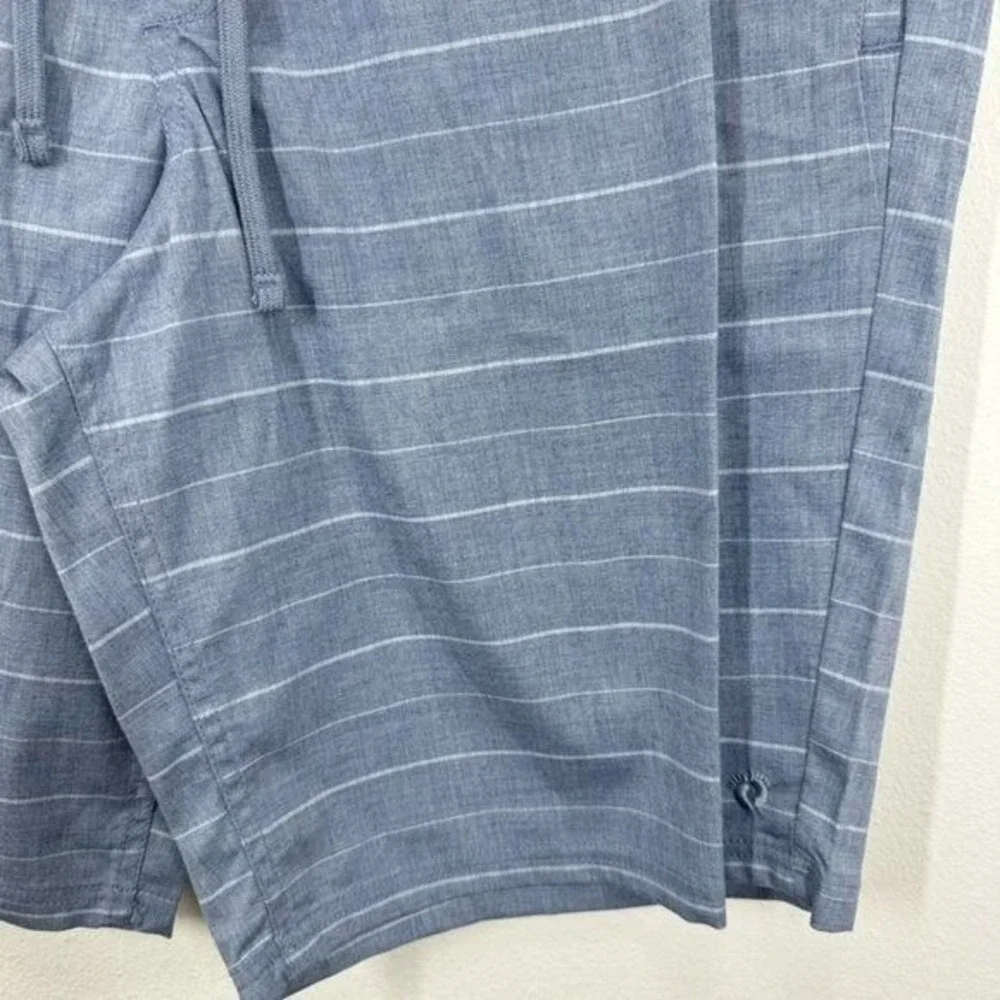 Hang Ten Men's Blue White Striped Casual Pull On Shorts Beach Summer Brand‎ New