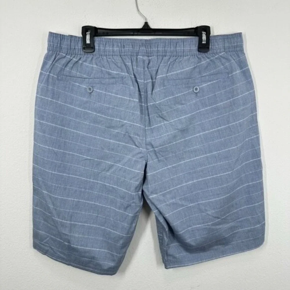 Hang Ten Men's Blue White Striped Casual Pull On Shorts Beach Summer Brand‎ New