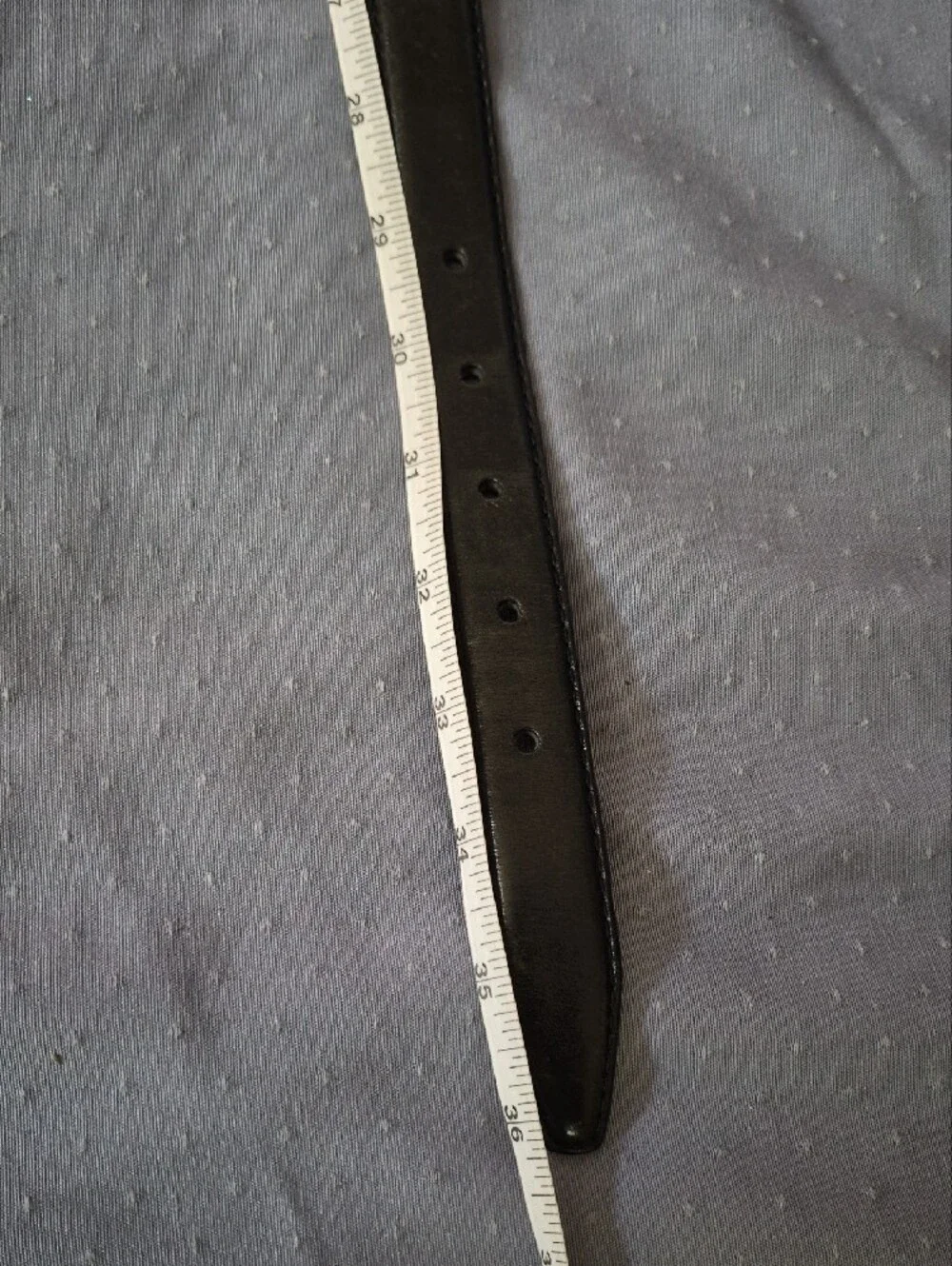 Fossil Black Leather Belt Decorative Studded Silver Tone Brass Buckle Womens M