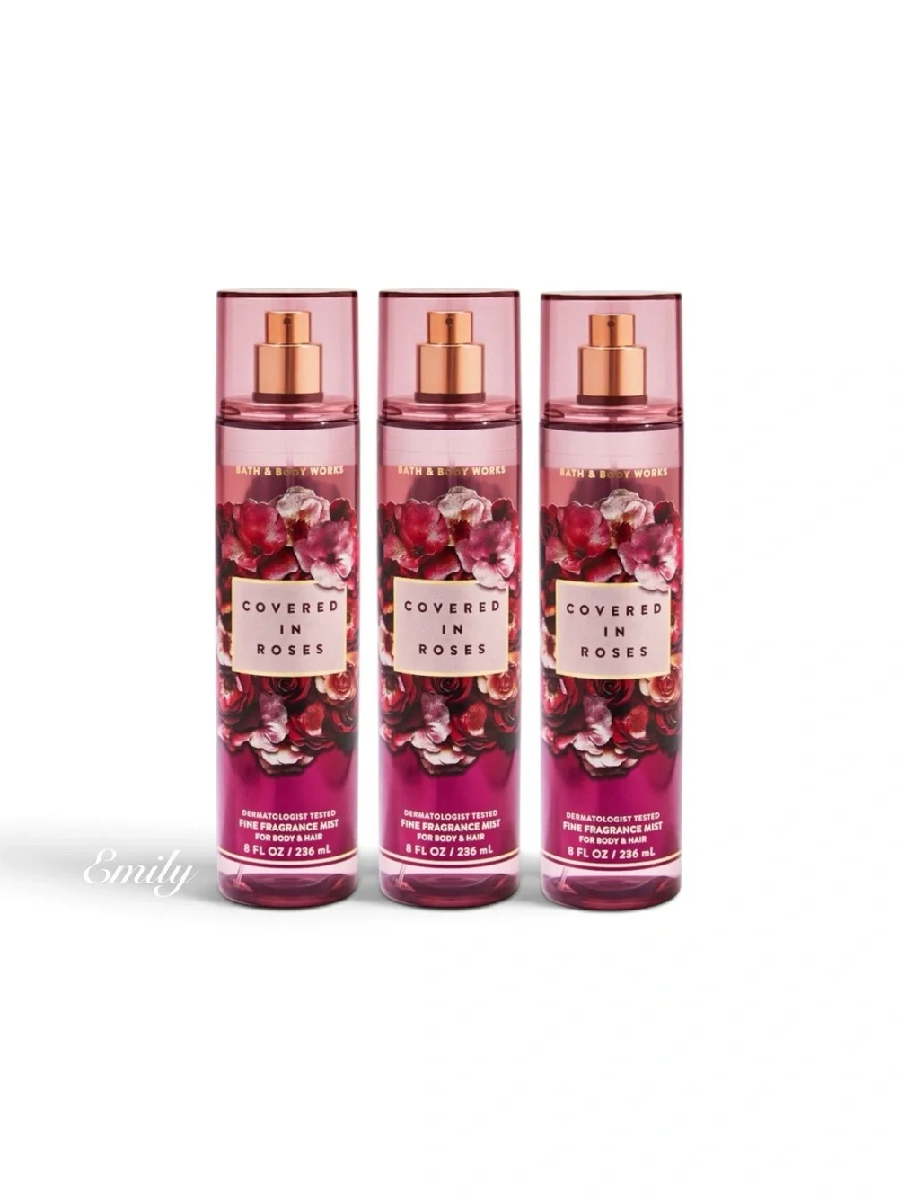 Bath & Body Works COVERED IN ROSES 8 fl oz Mist Spray Set Bundle
