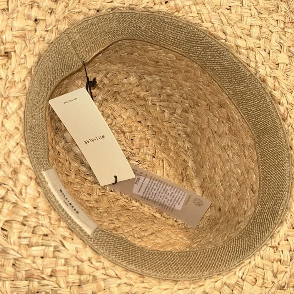 Will + Bear Tan Raffia Straw Unisex Hat(Size Large)