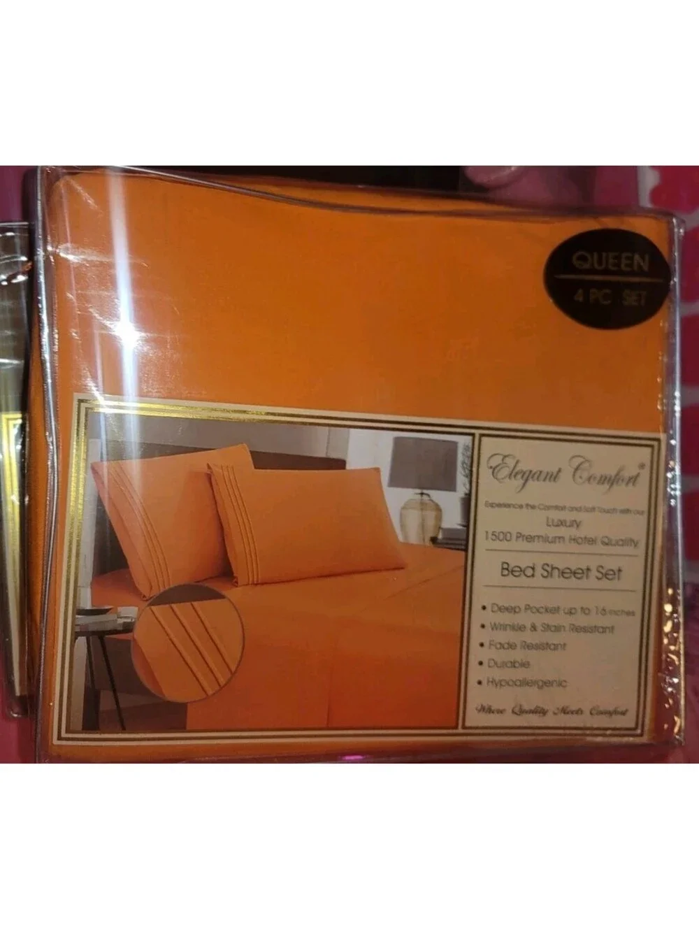 ELEGANT COMFORT 1500 THREAD EGYPTIAN COTTON BRIGHT ORANGE 🍊 QN FLAT SHEET ONLY