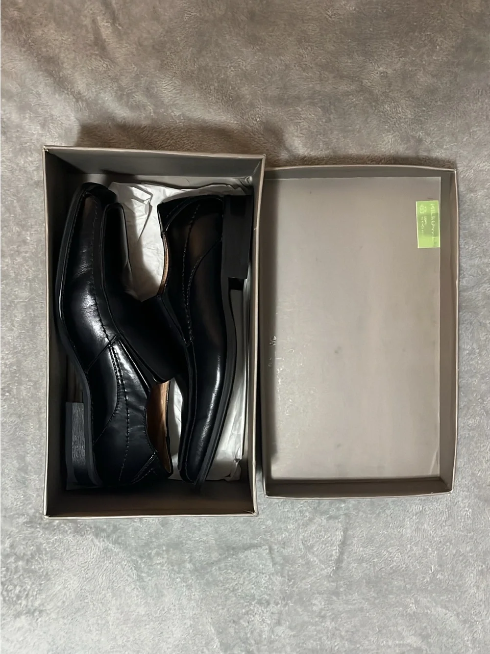 Joseph Abboud Black Leather Square Toe Slip-On Loafers Men’s 8 D