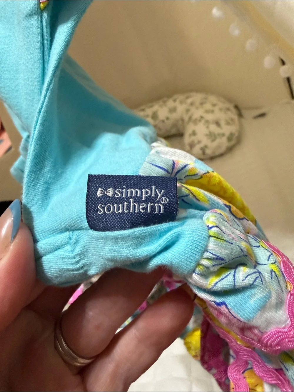 Simply Southern Turquoise Pineapple Print Baby Romper