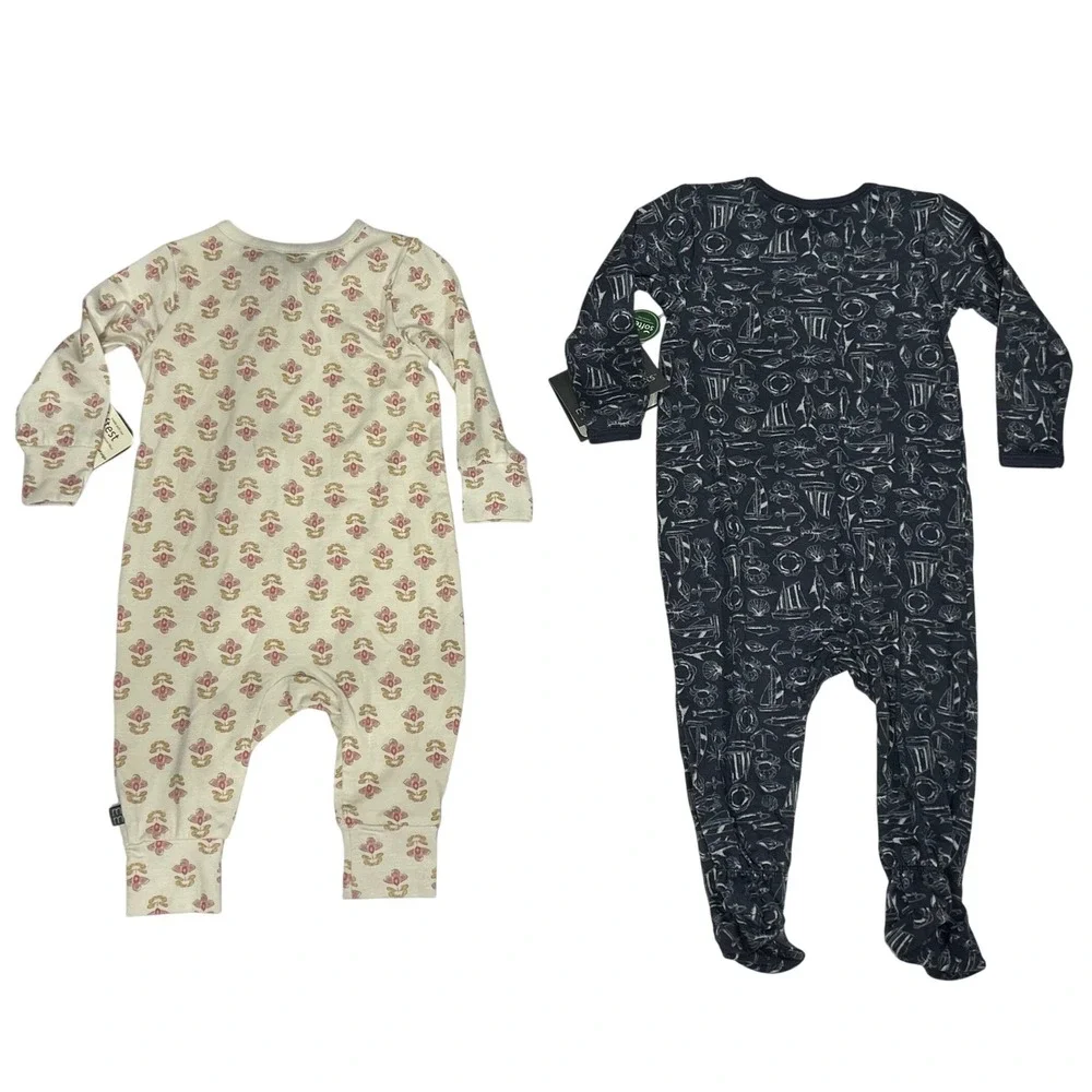 Modern Moments by Gerber Baby Sleepers 4-Pack Viscose Blend Floral Star 3-6M New