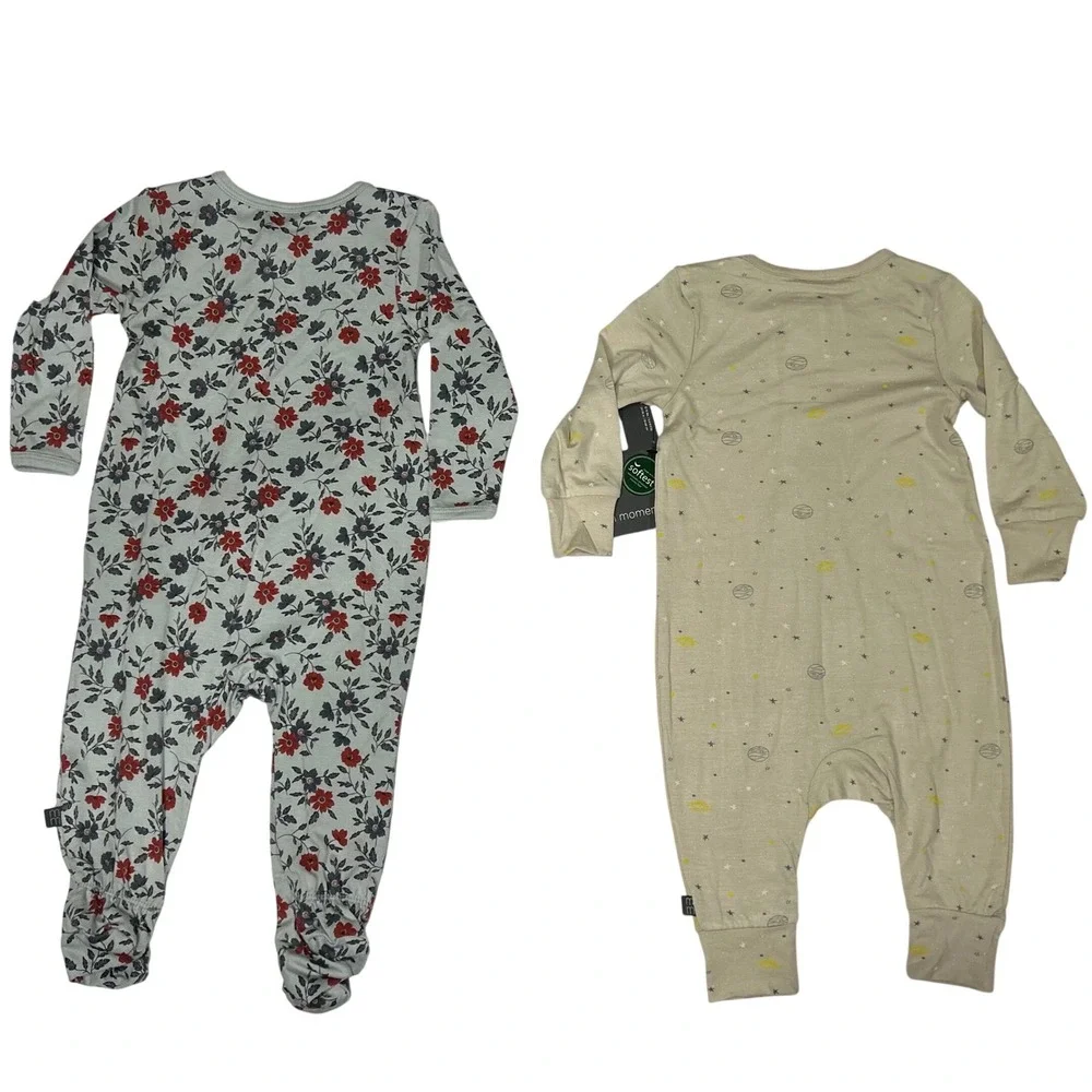 Modern Moments by Gerber Baby Sleepers 4-Pack Viscose Blend Floral Star 3-6M New