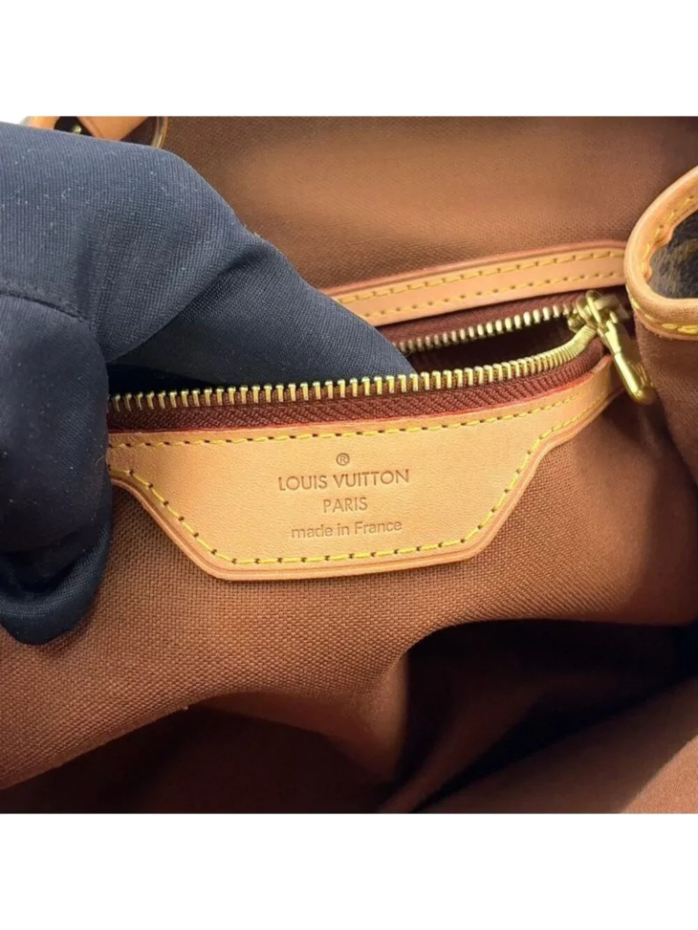 Louis Vuitton Batignolles Oriental Monogram Leather Brown Light Tote Gold