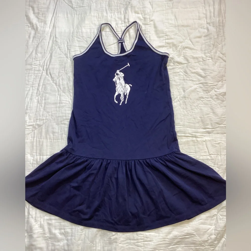 Girls Ralph‎ Lauren Logo Tank Dress Supima Navy Large 12/14