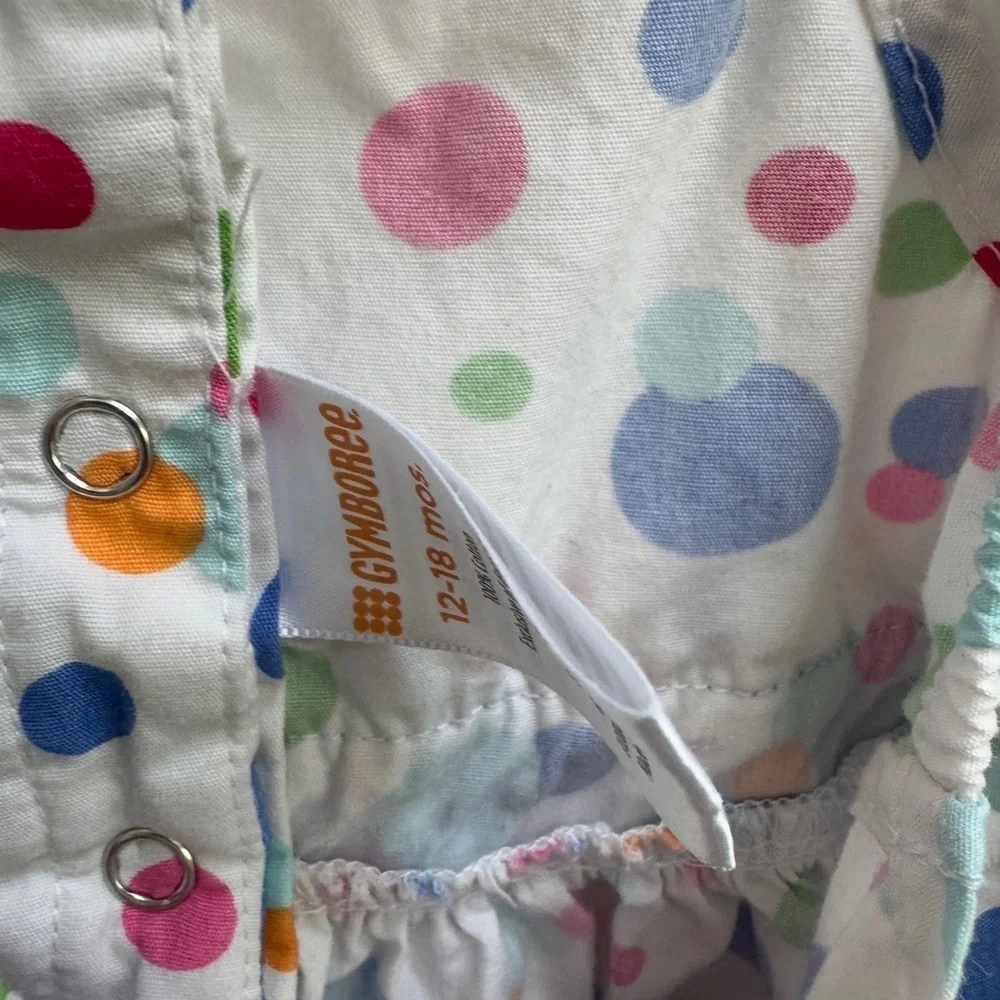 NWOT Gymboree 12-18M Girls Multicolor Polka Dot Short Sleeve Dress