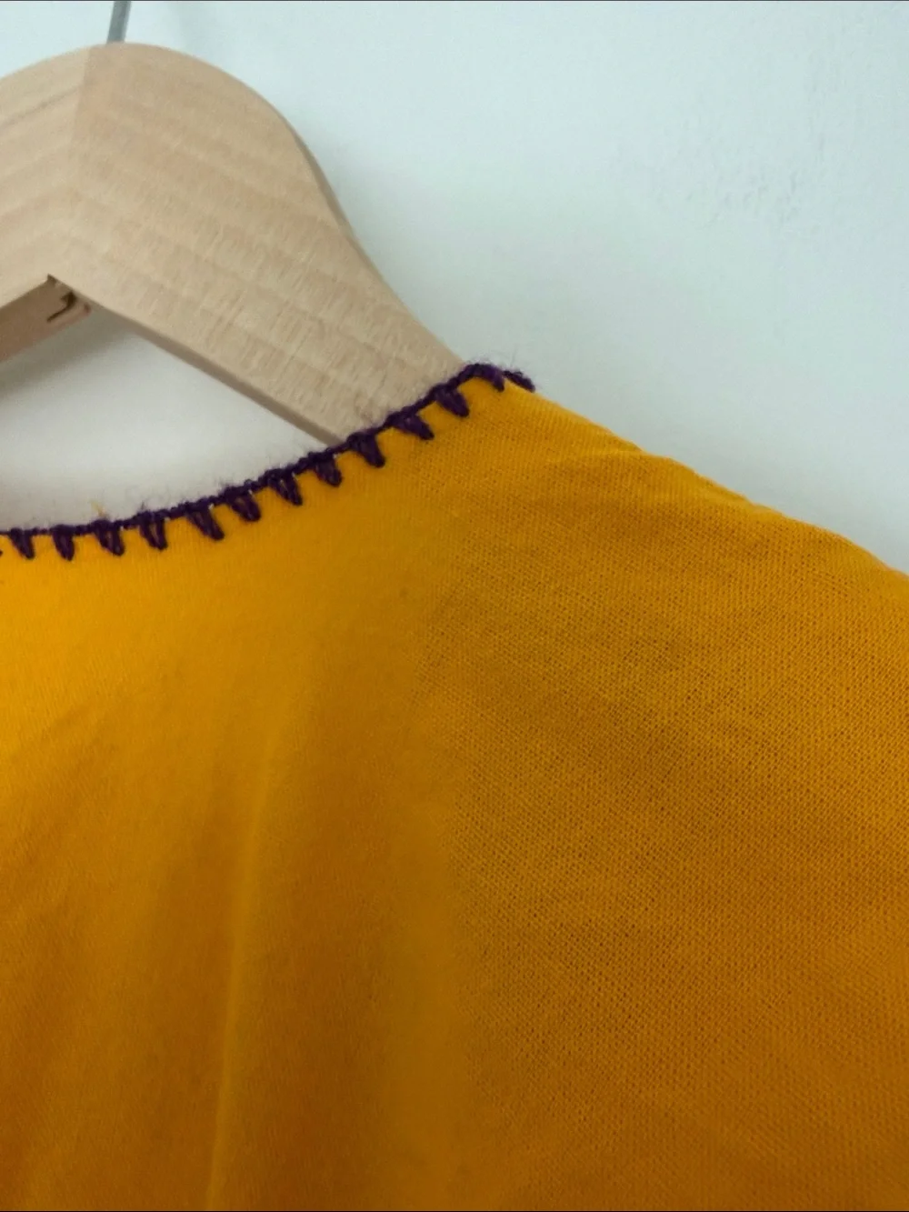 Mexican HAND-MADE Embroidered Yellow Girls Tunic Top Size 4 Years
