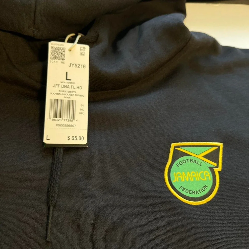 Adidas Jamaica Football X Bob Marley 2026 DNA Men's Fleece Hoodie Black Sz XL