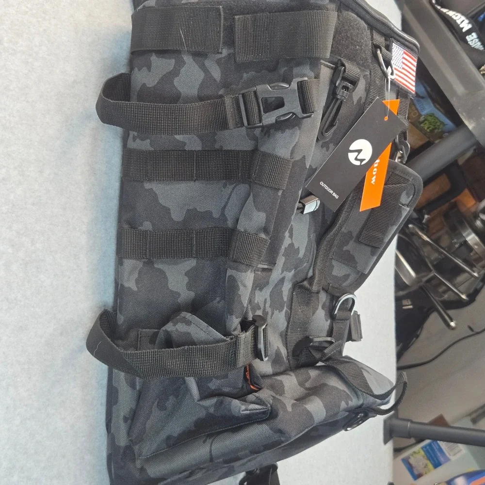 MoiShow Tactical Backpack Black Camo Outdoor Hiking Bag MOLLE Military Style NEW