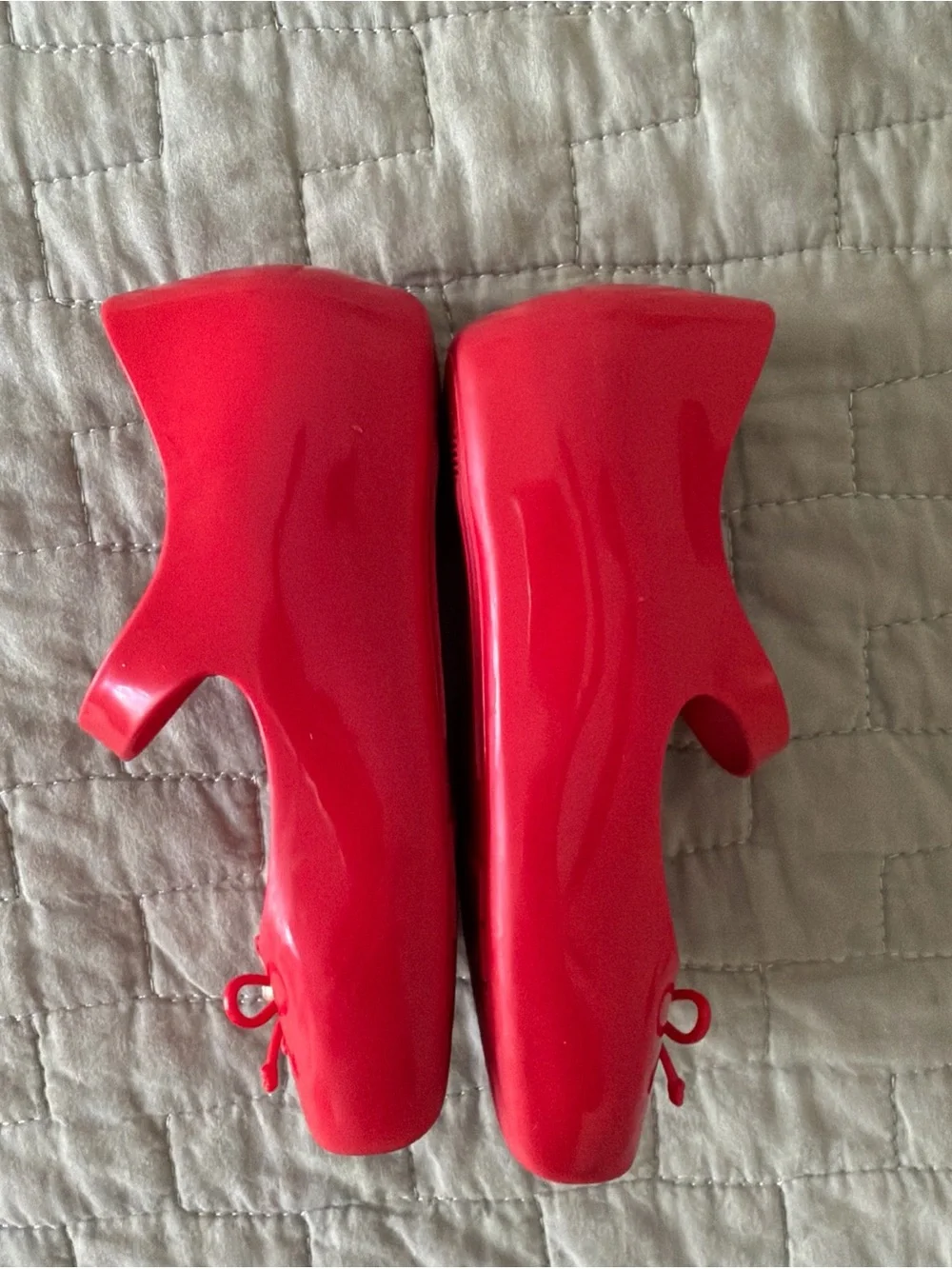 Mini Melissa Jelly Flats Sweet Love Red Slim Bow Shoes Sz 7