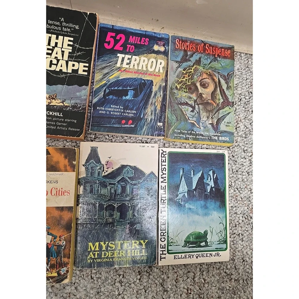 Lot of‎ 10 Vintage 1963 Assorted Fictional Mystery Suspense Paperback Books