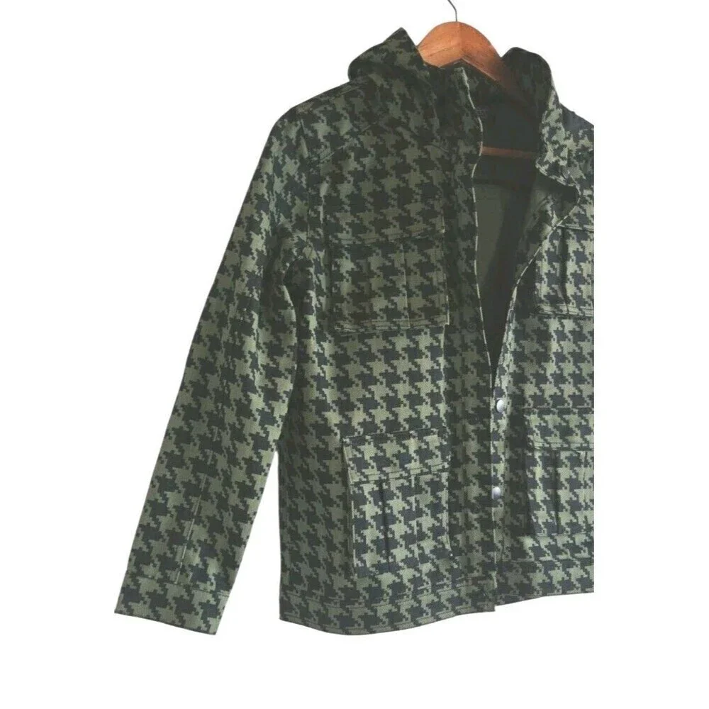 Adidas X Ivy Park Jacket Youth Medium Twill Houndstooth  Green Black Hooded