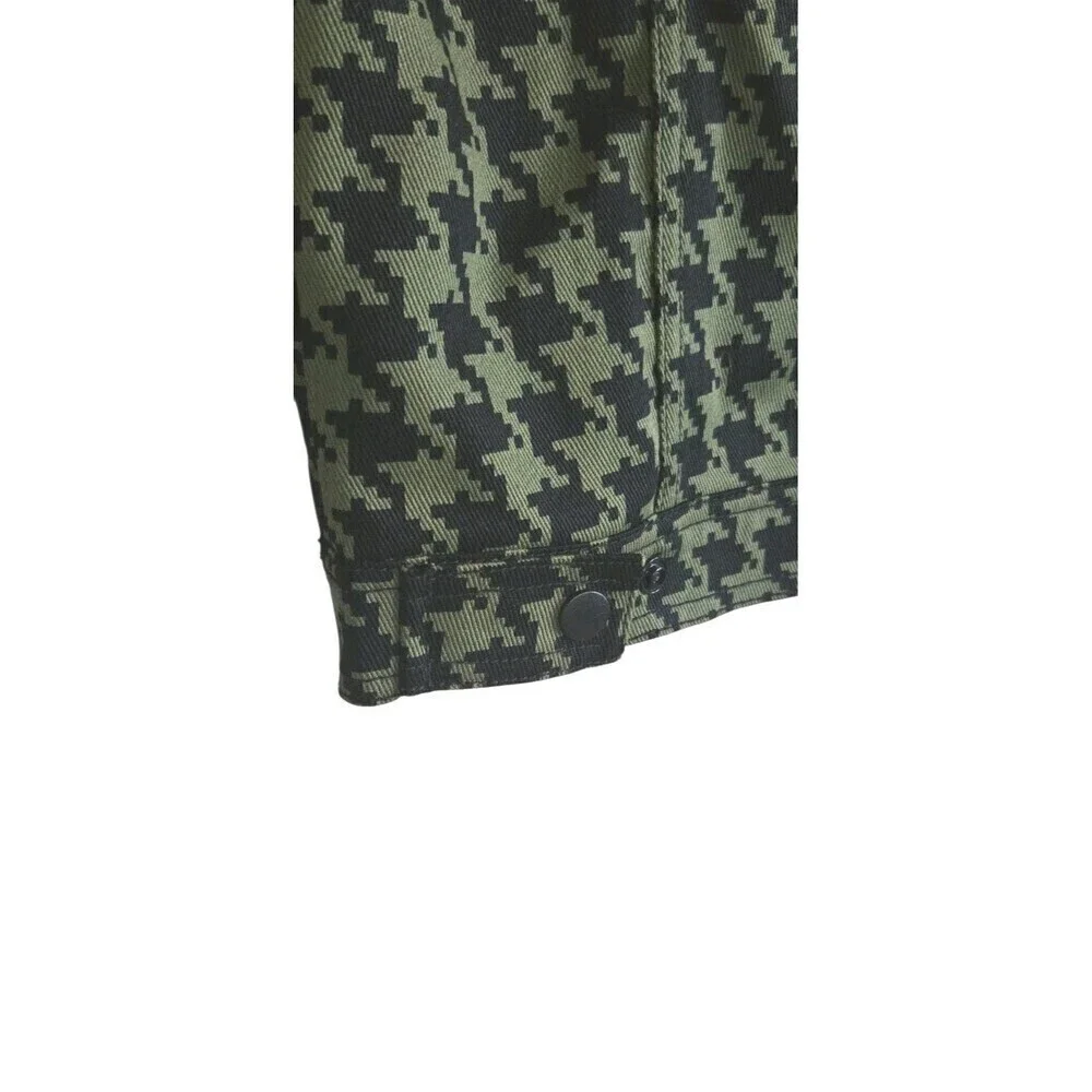 Adidas X Ivy Park Jacket Youth Medium Twill Houndstooth  Green Black Hooded