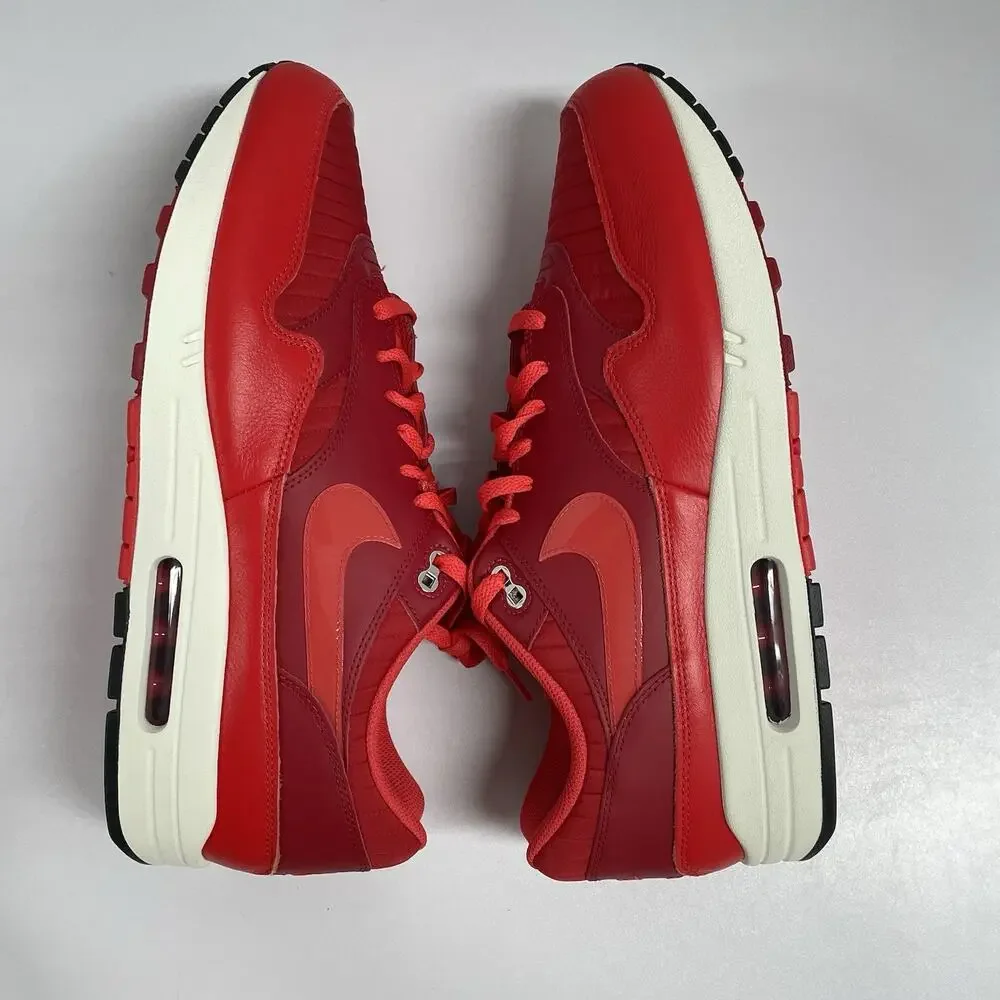 Nike Air Max 1 Gym Red Crimson HQ3607 687 Size 14 White Low Top Sneaker Summer