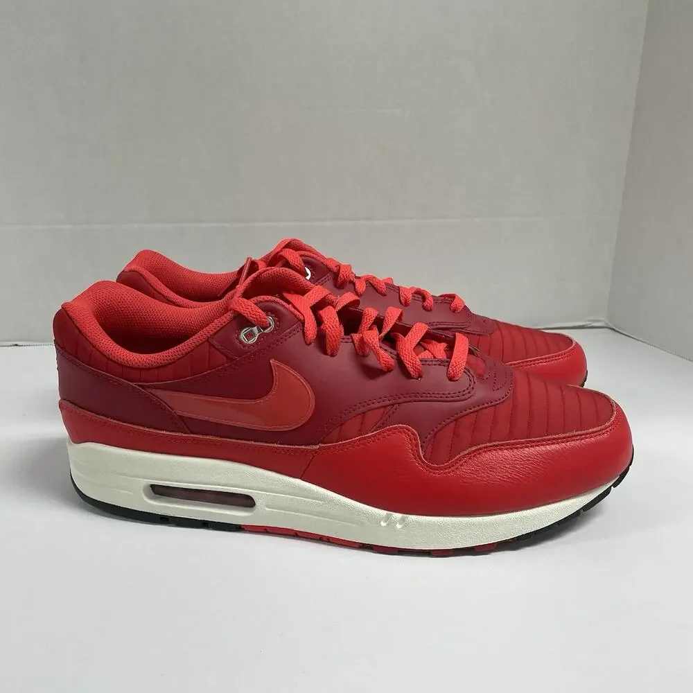 Nike Air Max 1 Gym Red Crimson HQ3607 687 Size 14 White Low Top Sneaker Summer