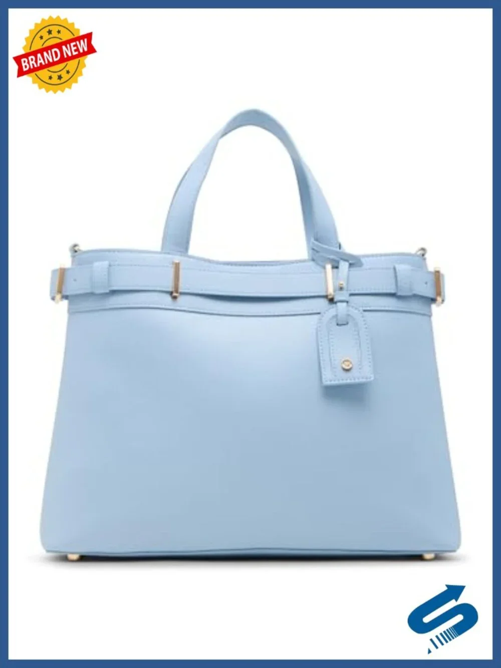 Satchel Handbag with Convertible Strap, PVC, Magnetic Closure, Adjustable Strap