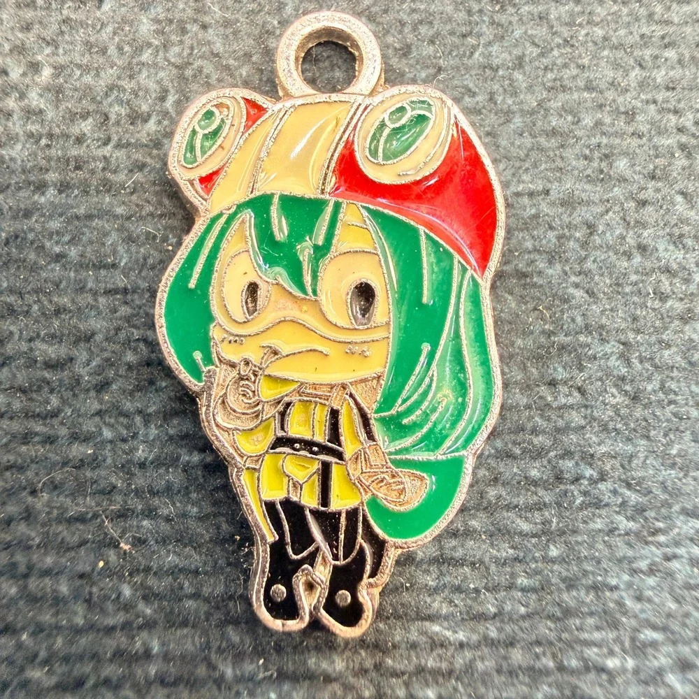 My Hero Academia Tsuyu Asui Charm Unisex Green Enamel Anime Keychain Pendant