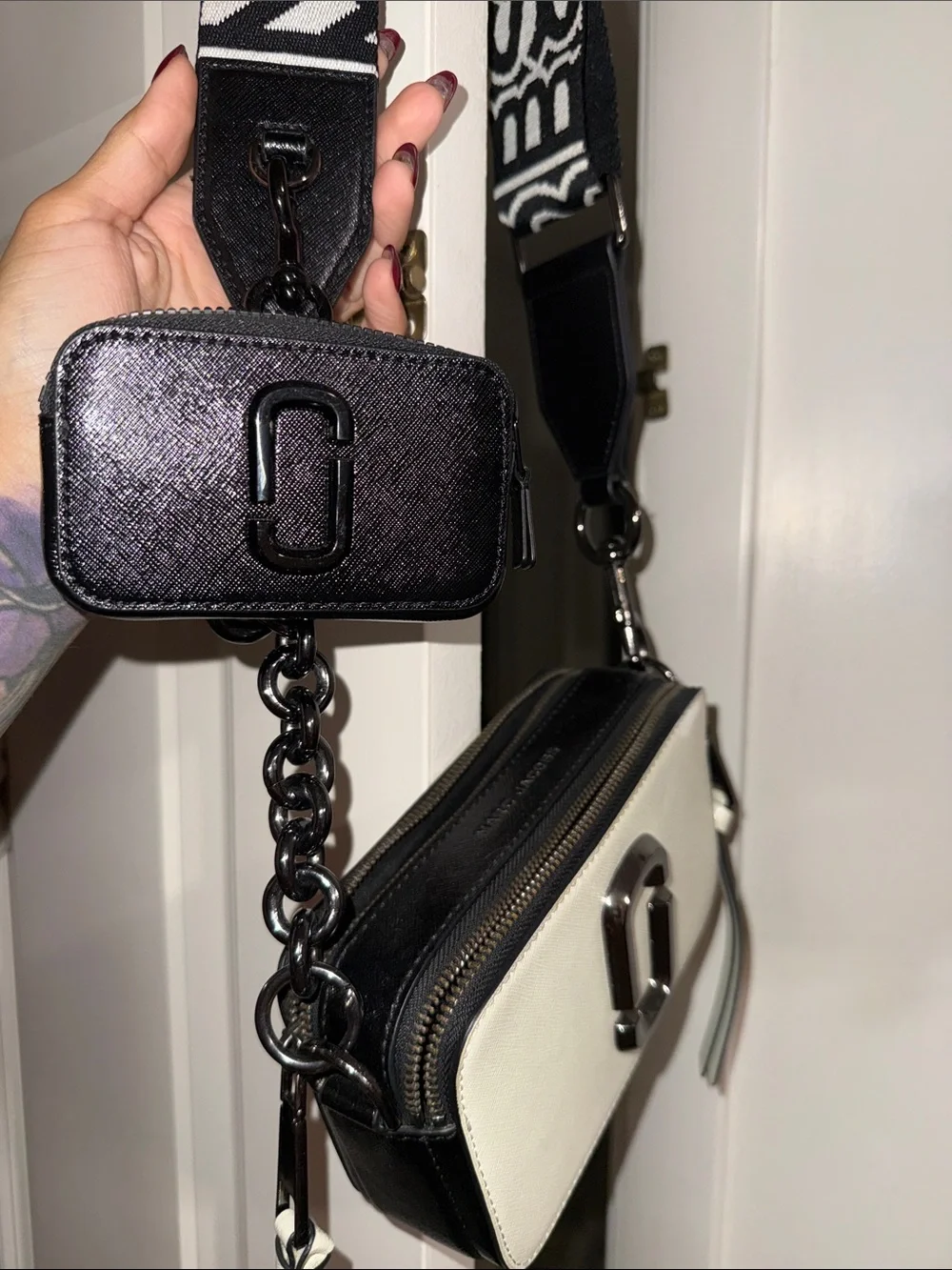 Marc Jacobs Black Micro Snapshot Charm includes dustbag
