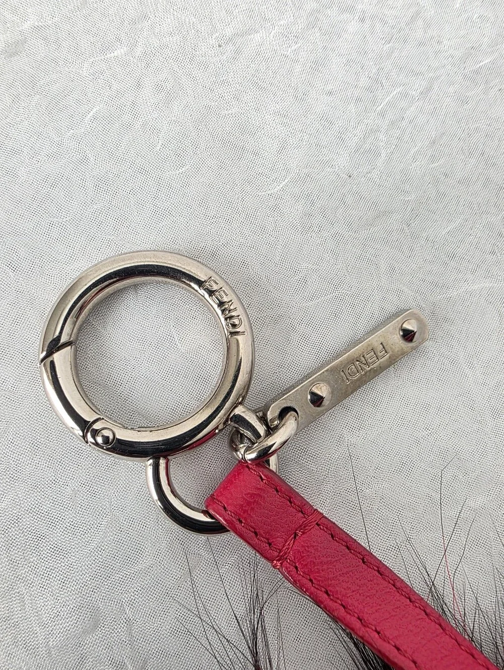 Auth Fendi Fur Monster Pom Bag/Key Charm
