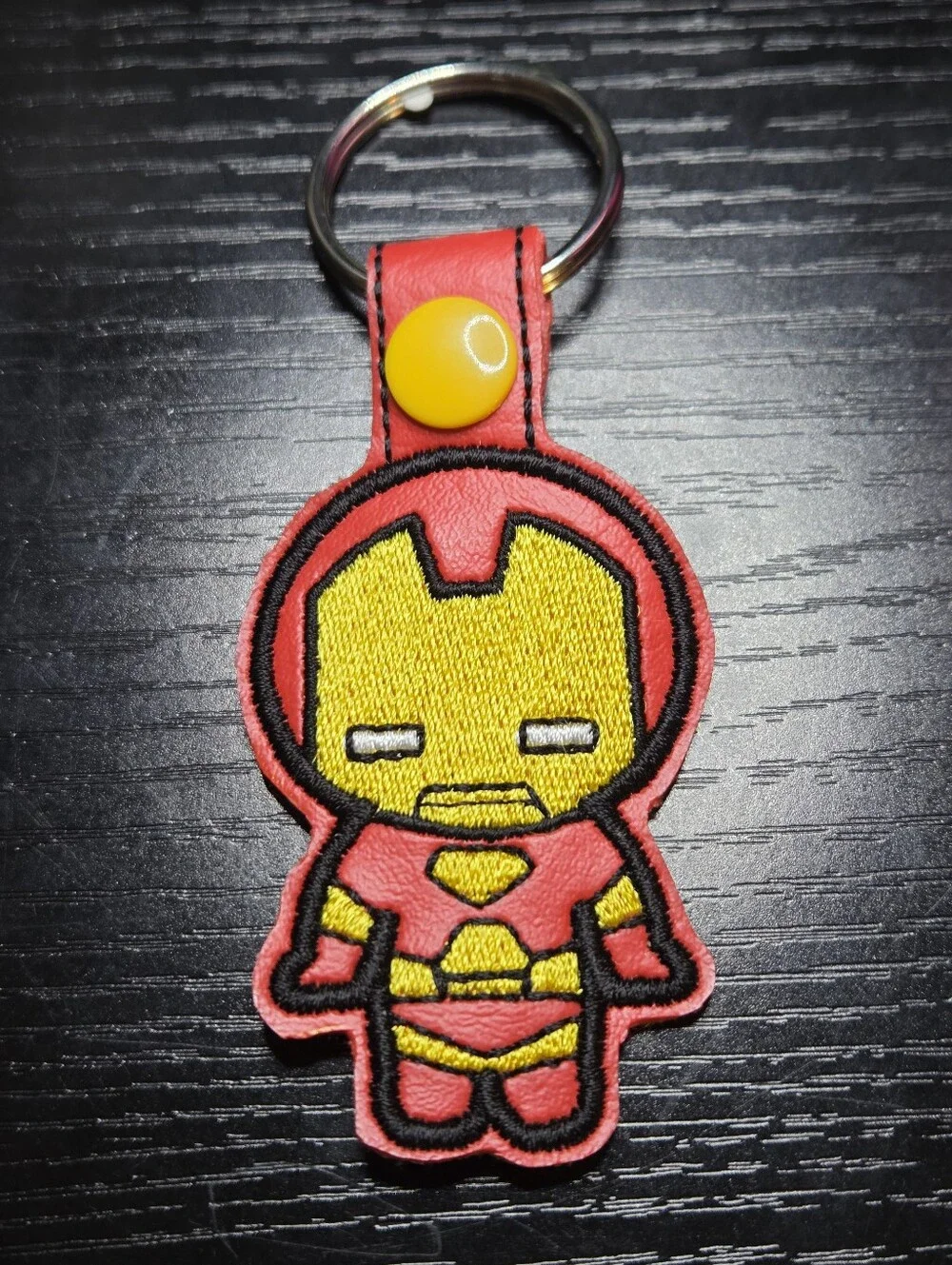Red & Yellow Iron Man Superhero Stitch Keychain