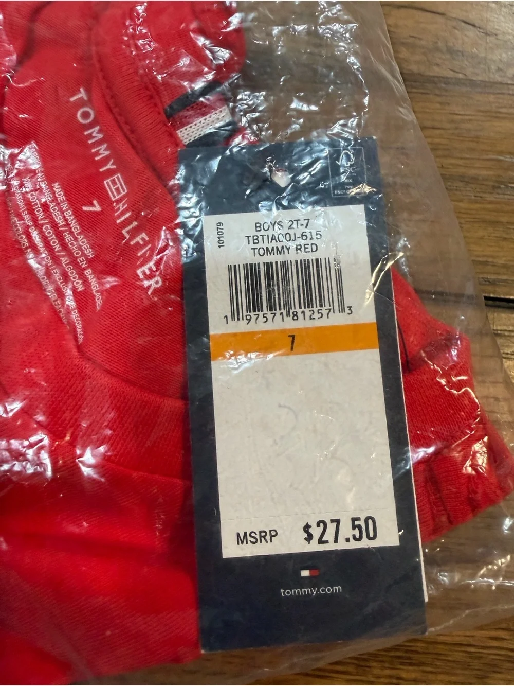 Tommy Hilfiger Red Logo Tee with Iconic Flag​