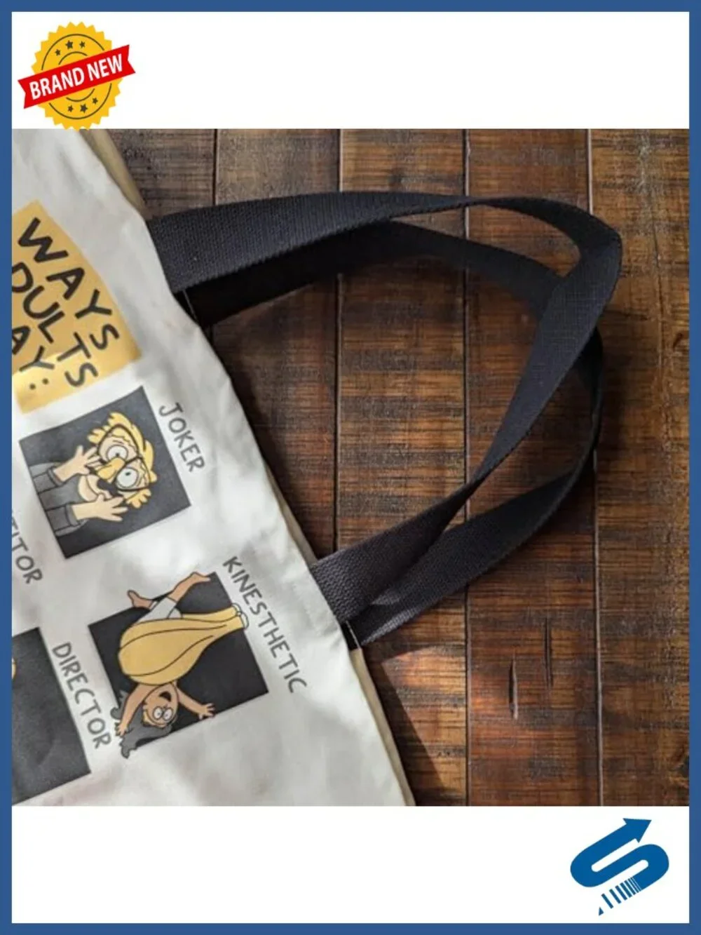 Oversized 100% Cotton Canvas Tote Bag from Artist, Large, Fair Wage
