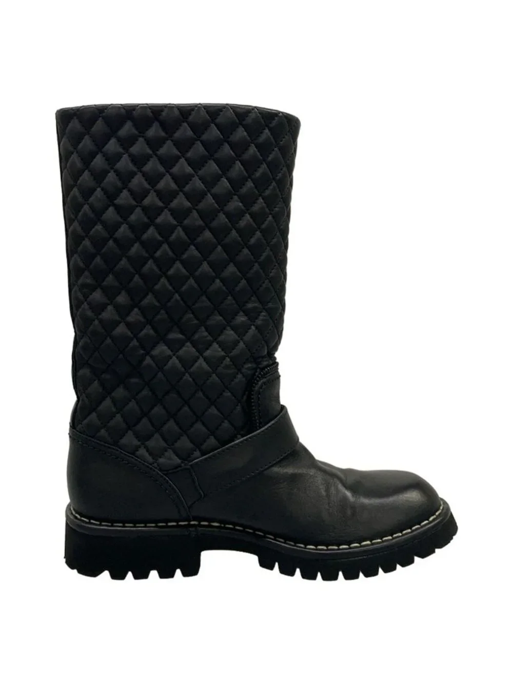 Chanel Boots 36 Quilted Black Engineer Lambskin